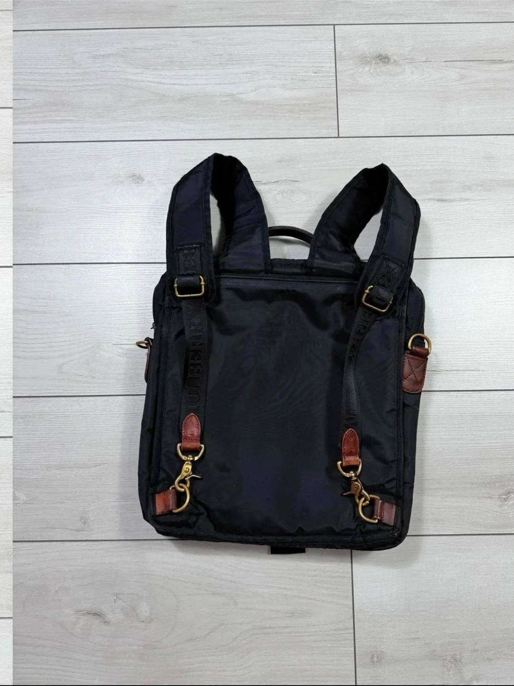 Mulberry Black Backpack with Brown Leather Trim